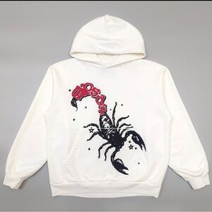 Black and White Sweater with Bold Scorpion Graphic